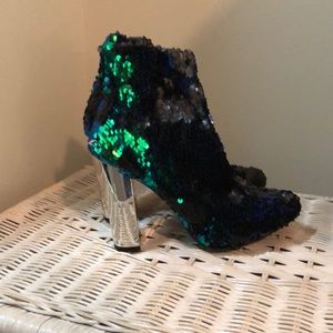 Sequined Heeled Booties